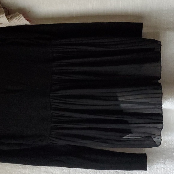 Express Sweaters - EXPRESS Long Sleeve Sweater Sheer Pleated on Half of Back Black Medium